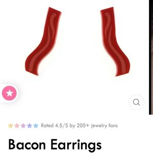 NIB Vinca Bacon Strip Stud Earrings, Acrylic